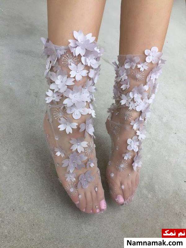 جوراب گلدار مجلسی شیک