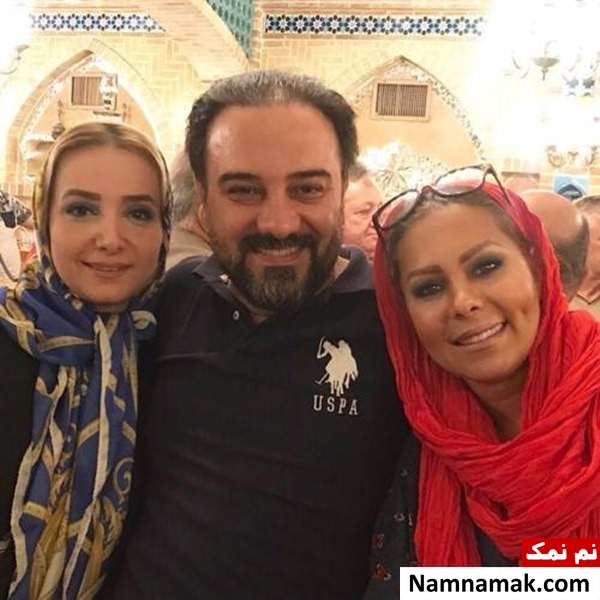 برزو ارجمند و همسرش عکس برزو ارجمند و همسرش در کنار خواهرش