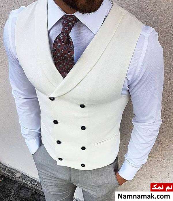 جلیقه سفید مردانه جلیقه سفید مردانه شیک