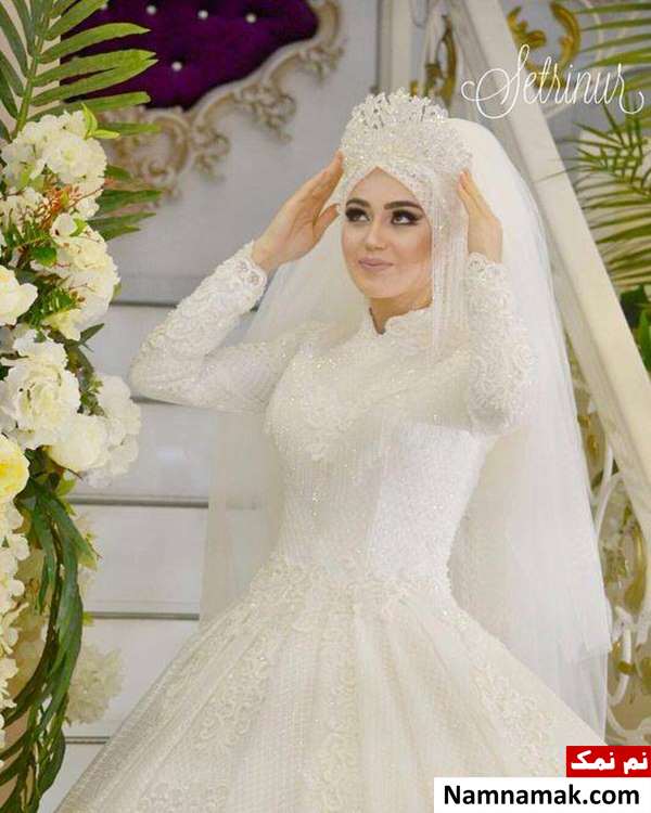 تاج و تور عروس محجبه مدل تاج و تور عروس محجبه