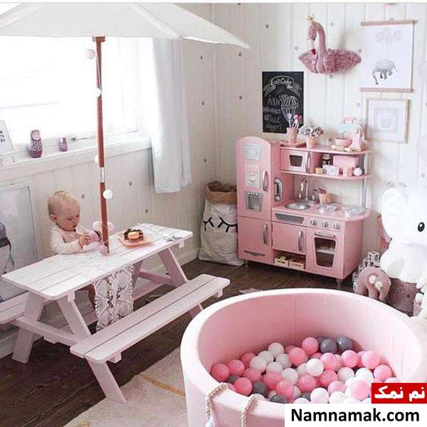 اتاق خواب صورتی دخترانه