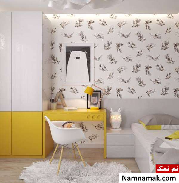 چیدمان اتاق کودک چیدمان اتاق کودک به رنگ زرد