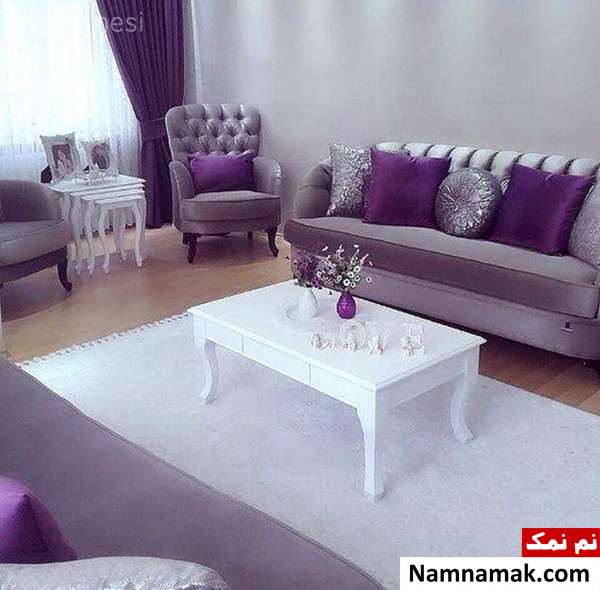 دکور بنفش پذیرایی عروس