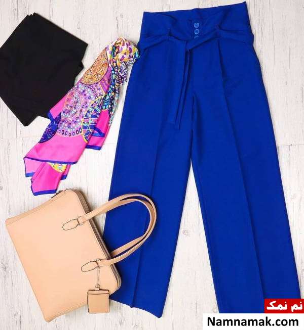 شلوار مازراتی گشاد آبی کاربنی