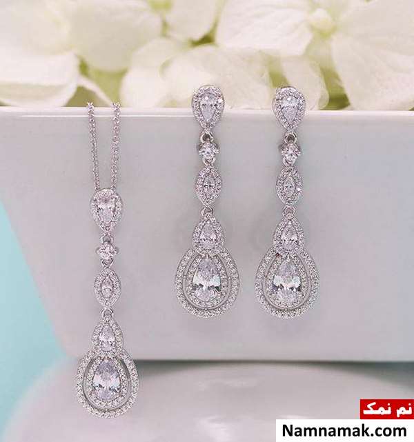 نیم ست طلا سفید آنتیک