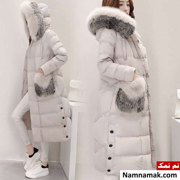 کاپشن بلند کلاه دار جدید