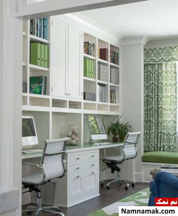 رنگ اتاق کار رنگ سبز در اتاق کار