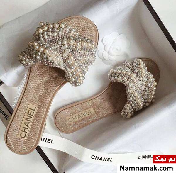 دمپایی مرواریدی مجلسی زنانه