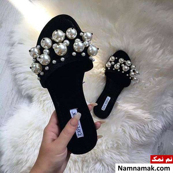 دمپایی شیک مجلسی مروارید دار