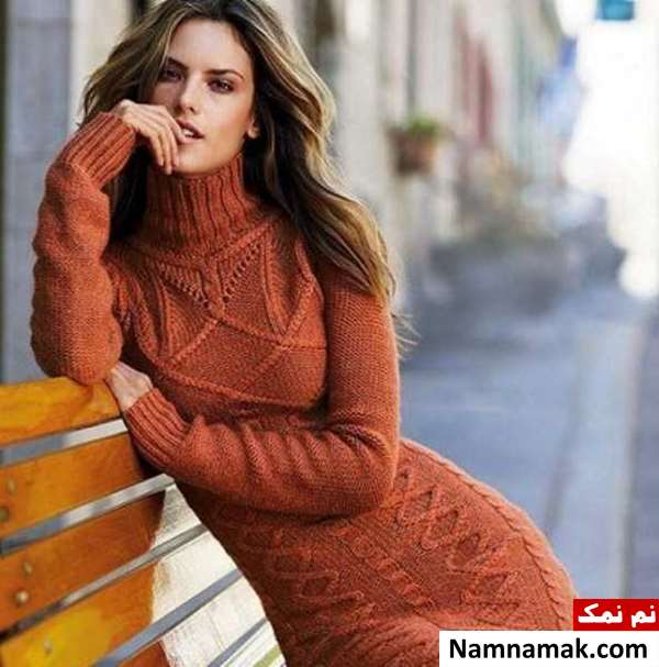 لباس بافتنی زنانه تونیک شیک