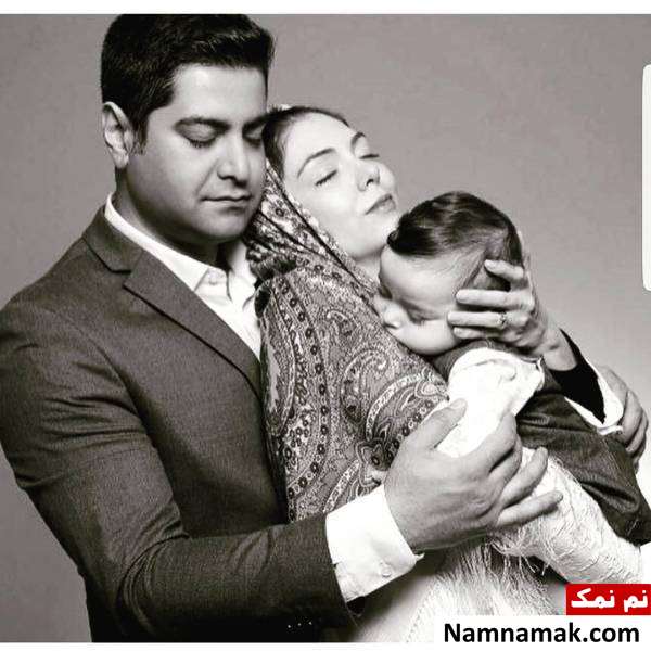 آزاده نامداری آزاده نامداری در کنار همسر و دخترش