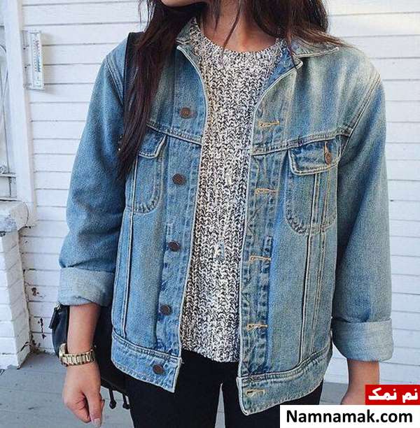 تیپ پاییزی تیپ پاییزی زنانه با کت جین