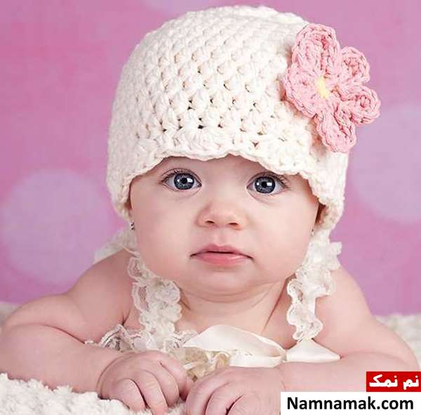 مدل بافت کلاه نوزادی دخترانه
