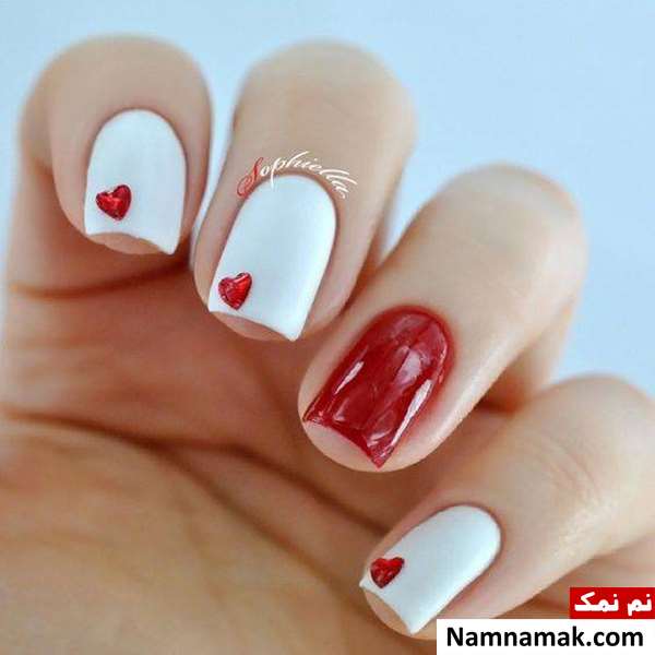 طراحی ناخن عاشقانه و ساده