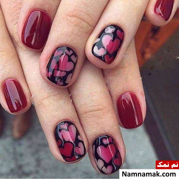 دیزاین ناخن ها با طرح قلب