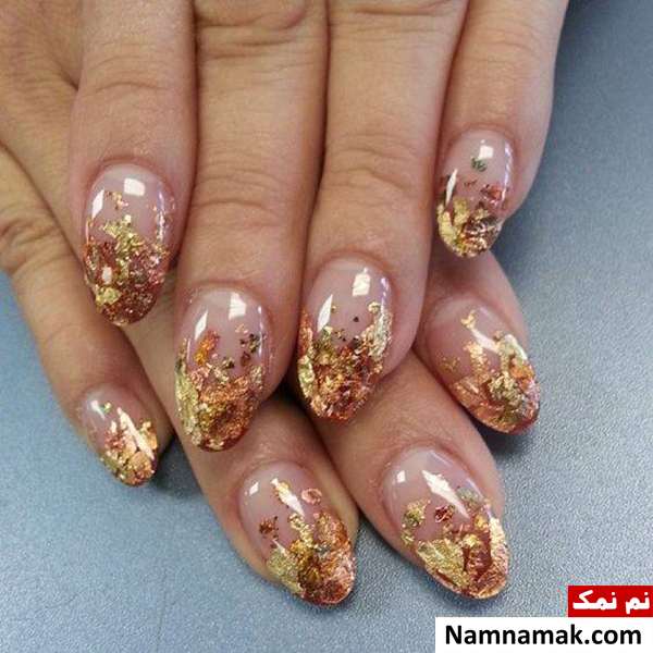 مدل ناخن شیک با طرح پاییزی