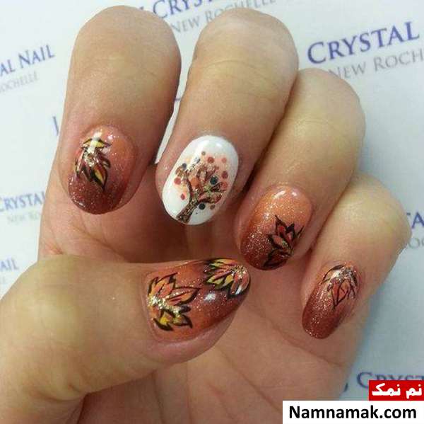 طرح پاییزی ناخن شیک و جدید