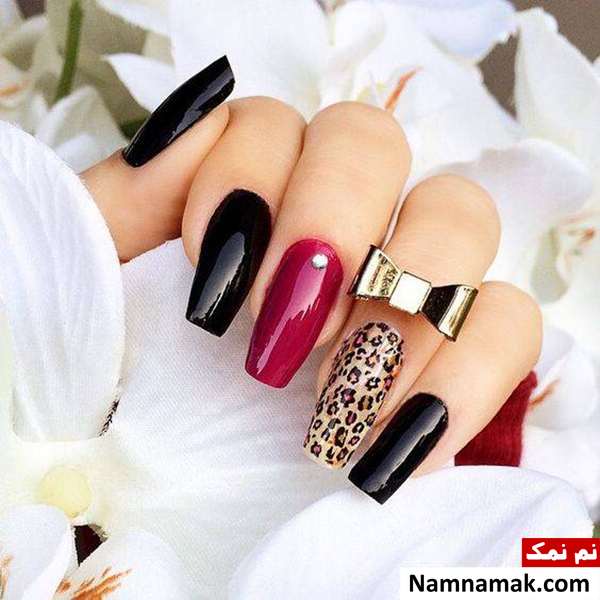 طراحی ناخن شیک طراحی ناخن چند رنگ