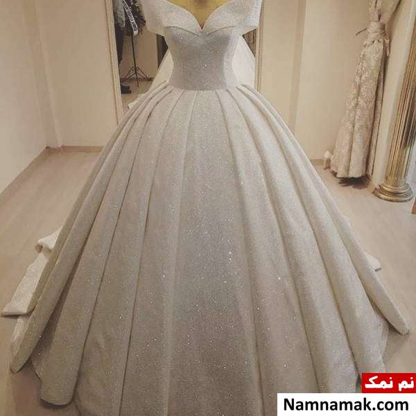 لباس عروس شاین یقه دلبری