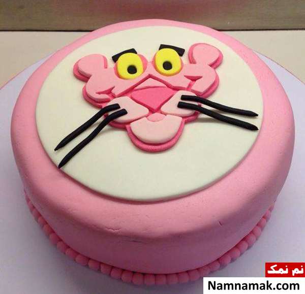 کیک تولد پسرانه پلنگ صورتی