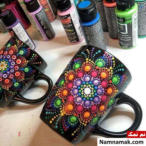 روش نقاشی روی لیوان مشکی