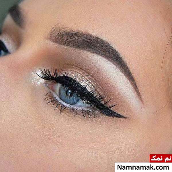 آرایش چشم عروس چشم آبی