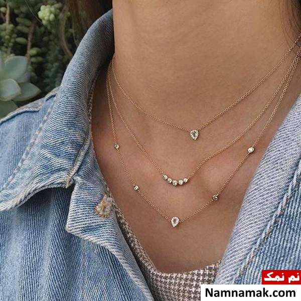 گردنبند سه طبقه شیک و جدید