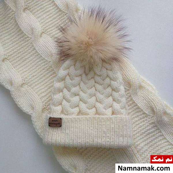 شال و کلاه مدل پیچ شال و کلاه بافتنی مدل پیچ