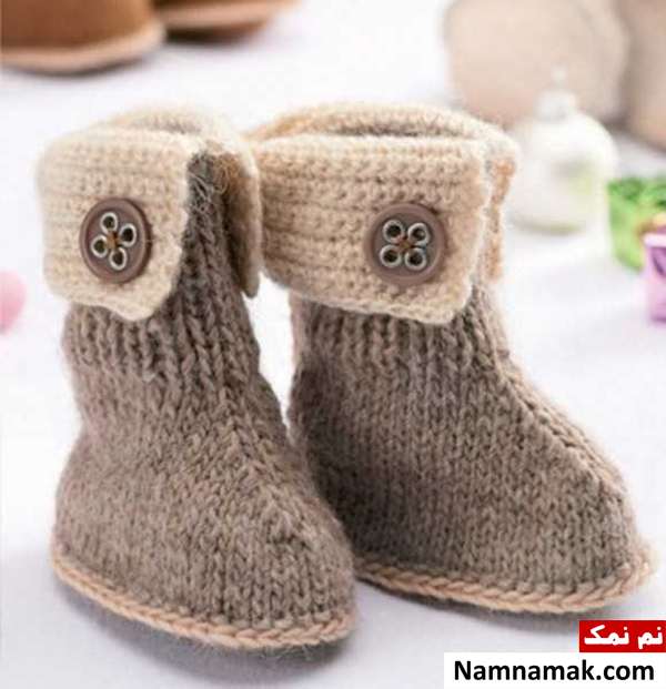 کفش بافتنی نوزادی پسرانه