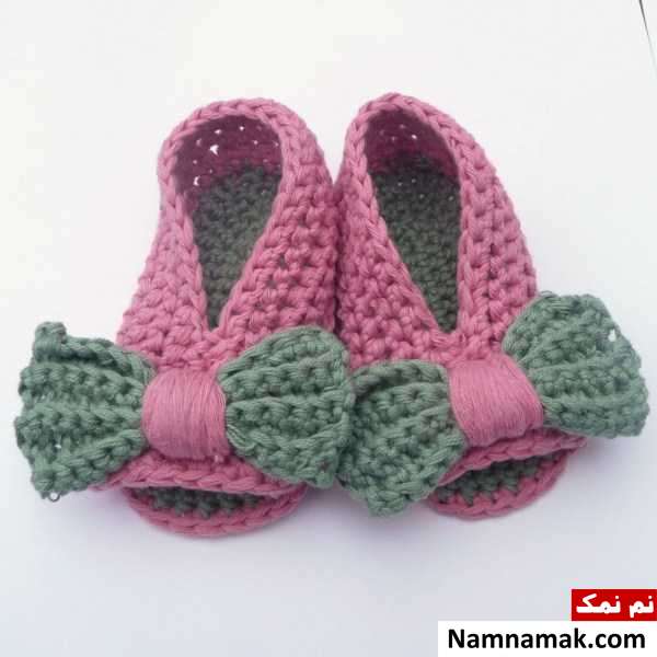 مدل صندل بافتنی دخترانه نوزادی