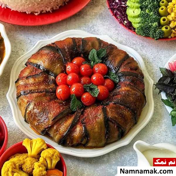 کیک بادمجان و سیب زمینی