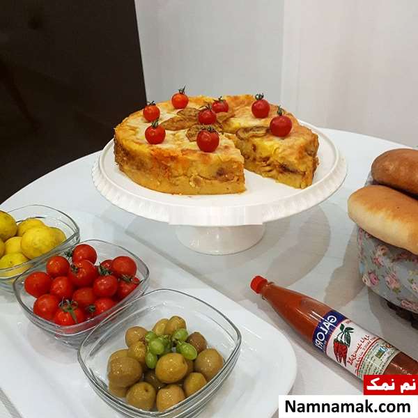 کیک بادمجان و مرغ