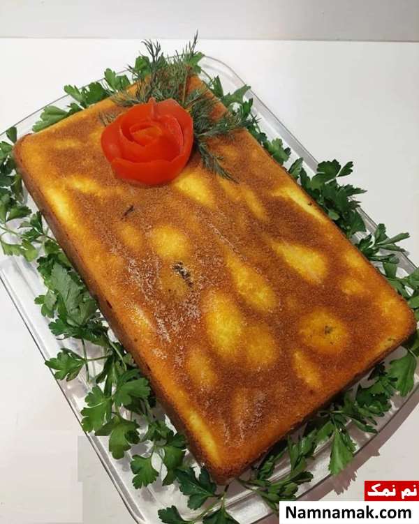 کیک بادمجان و مرغ