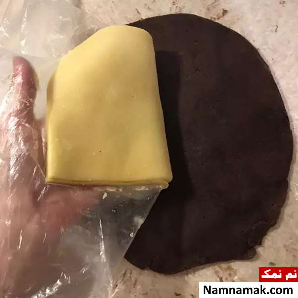 شیرینی کره ای دو رنگ