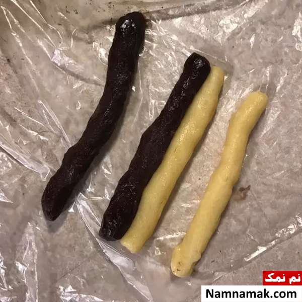 شیرینی کره ای دو رنگ