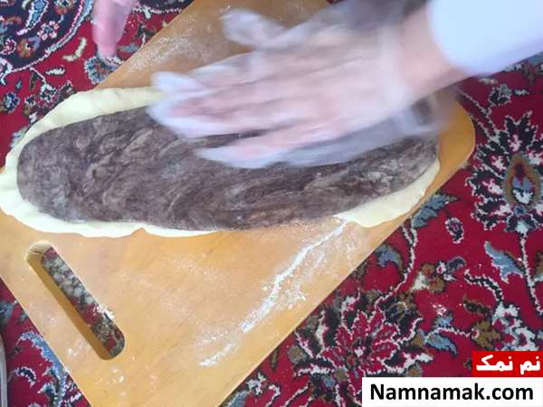شیرینی دو رنگ بدون فر