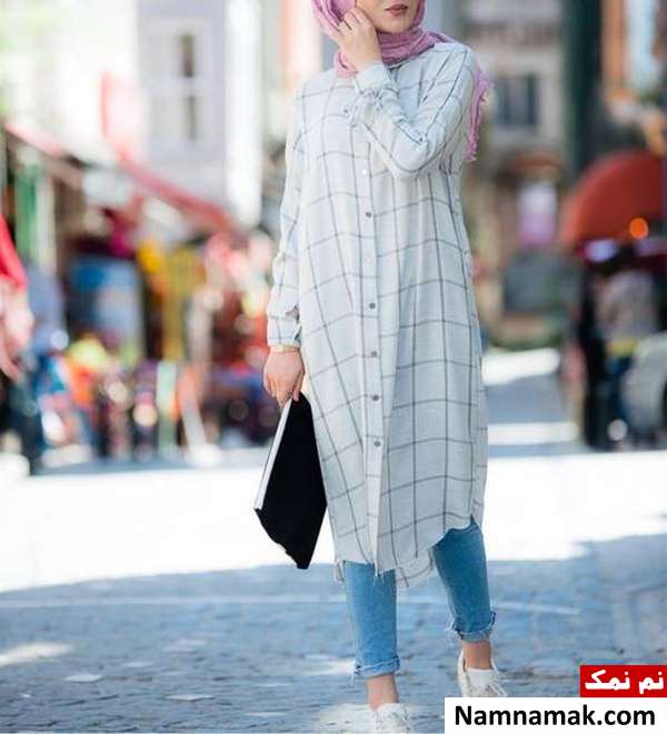 مانتو تابستانی دخترانه چهار خانه