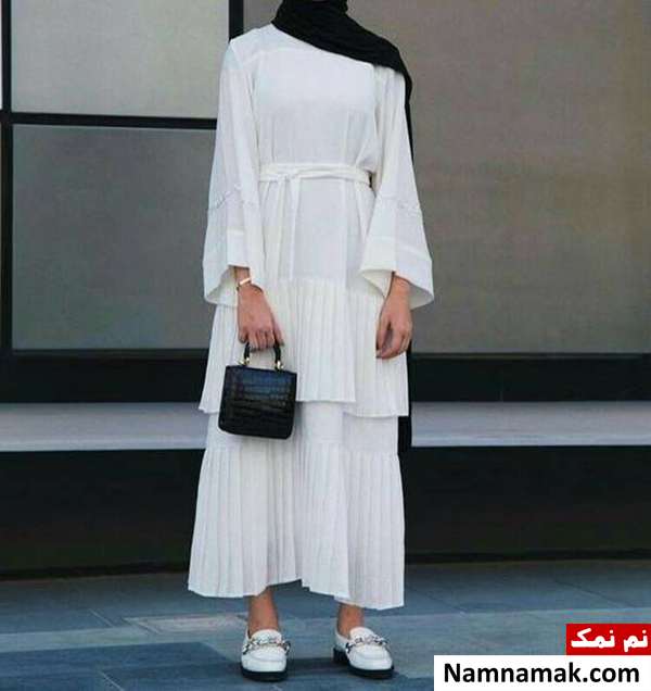 مانتو و دامن سفید ست