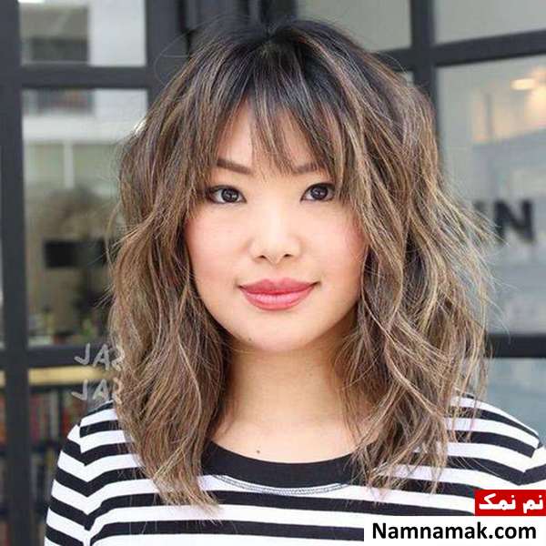 مو چتری جلو مو چتری برای صورت گرد