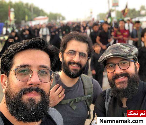 مرتضی فاطمی و بهروز شعیبی در پیاده روی اربعین