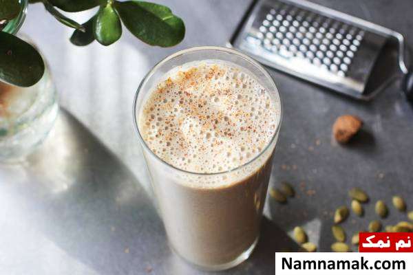  اسموتی موز با بادام زمینی و اسپرسو