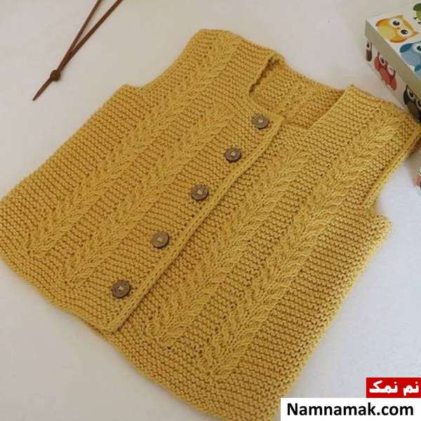 جلیقه بافتنی دستبافت بچه گانه