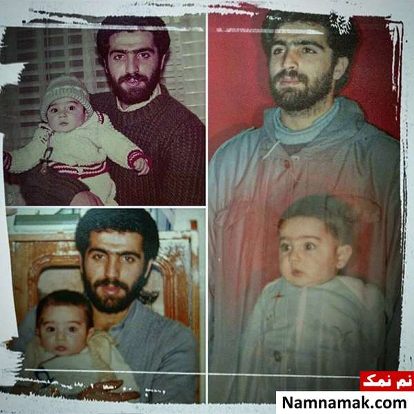 کودکی علی سخنگو در آغوش پدرش