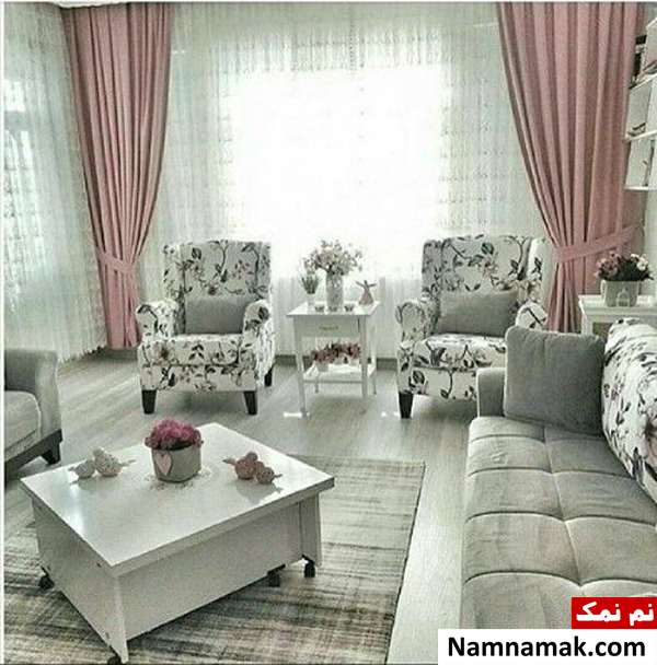 چیدمان پذیرایی کوچک بدون شلوغ و به هم ریختگی