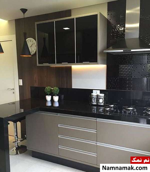 مدل کابینت دو رنگ تیره و روشن 