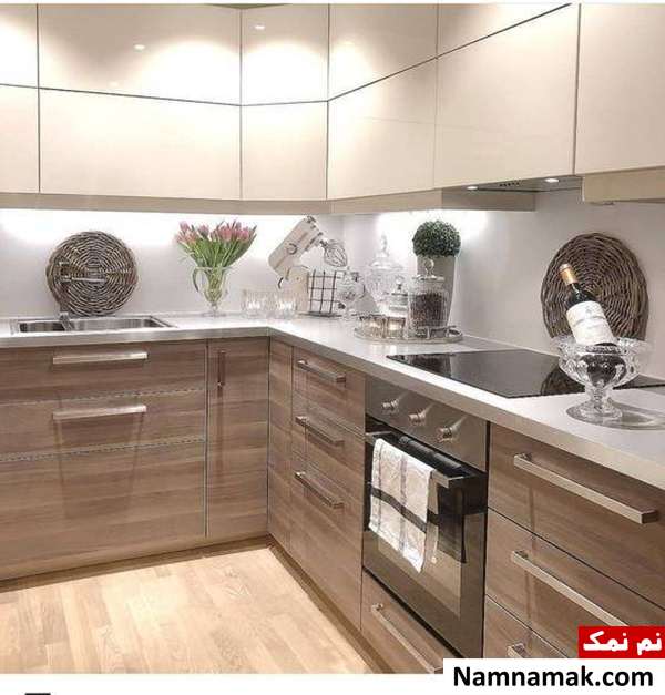 مدل کابینت کرم قهوه ای شیک