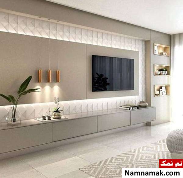 تزیین دیوار پشت تلویزیون با ایده های جدید