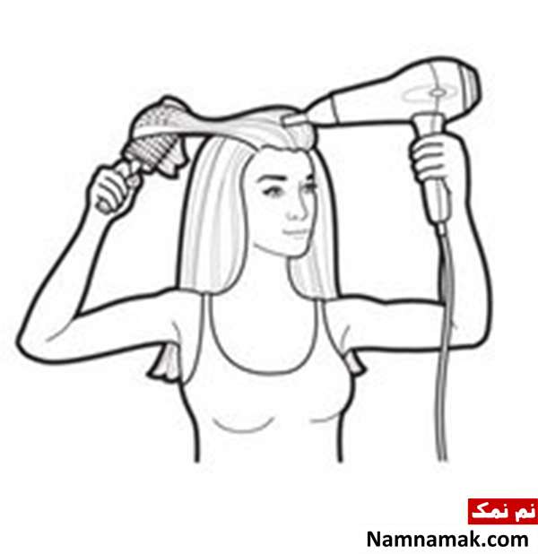 شانه زدن موها رو به بالا