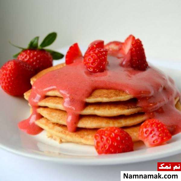 آموزش تهیه پنکیک با سس توت فرنگی فاقد گلوتن