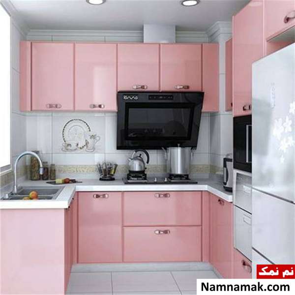 آشپزخانه صورتی کاملا جذاب و متفاوت